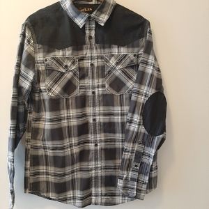 🔴Helix size M black and white buttondown